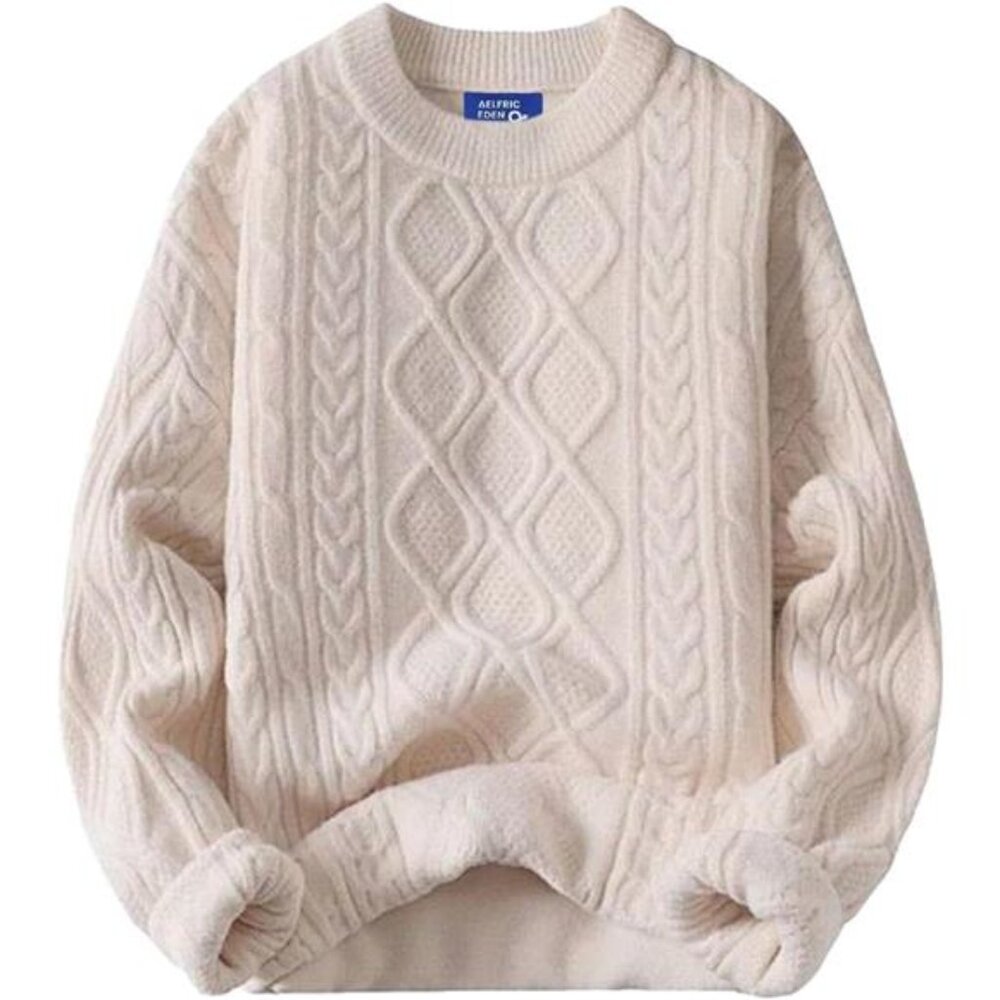 Eden Oversized Sweater 90s Vintage Cable Knit Long Sleeve Women Heavy